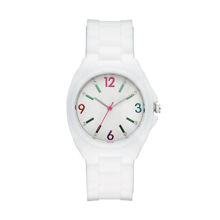 Women's Crystal Accent Watch, Size: Medium, White