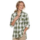 Women's Sonoma Goods For Life&trade; Essential Supersoft Flannel Shirt, Size: Small, Green