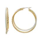 Napier Silver & Gold Tone Layered Hoop Earring, Women's, Multicolor