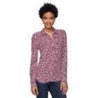 Juniors' So&reg; Twill Button-down Shirt, Girl's, Size: Medium, Dark Pink