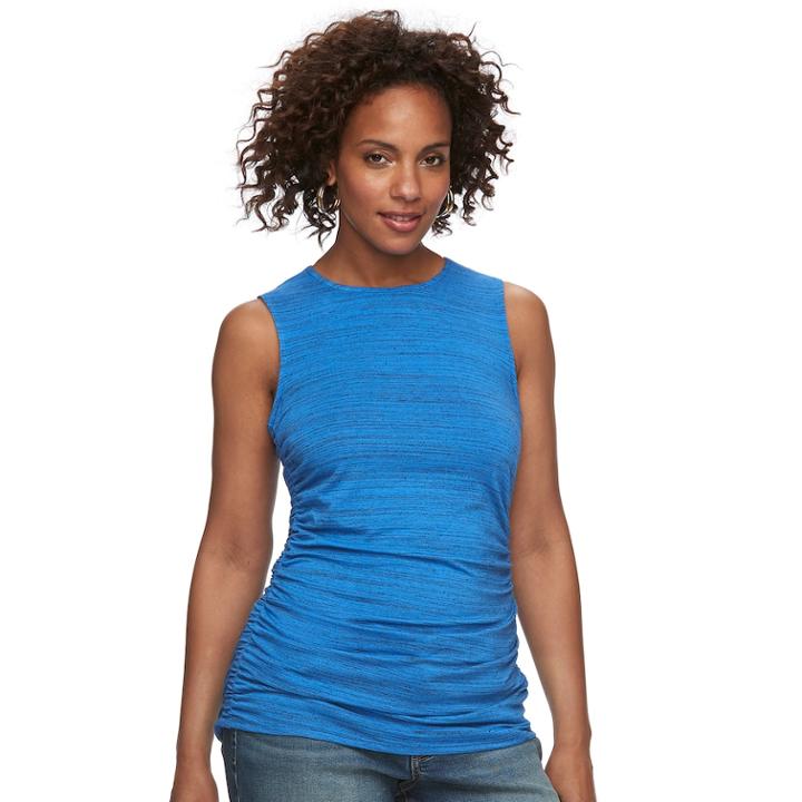Women's Apt. 9&reg; Ruched Tank, Size: Small, Med Blue