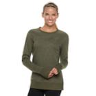 Women's Tek Gear&reg; Crewneck Thumb Hole Sweatshirt, Size: M Tall, Dark Green
