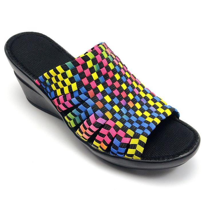 Corkys Ribbon Women's Slip-on Wedge Sandals, Size: 9, Black