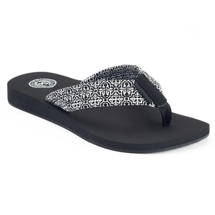 So&reg; Women's Patterned Thong Flip-flops, Size: Xl, Black