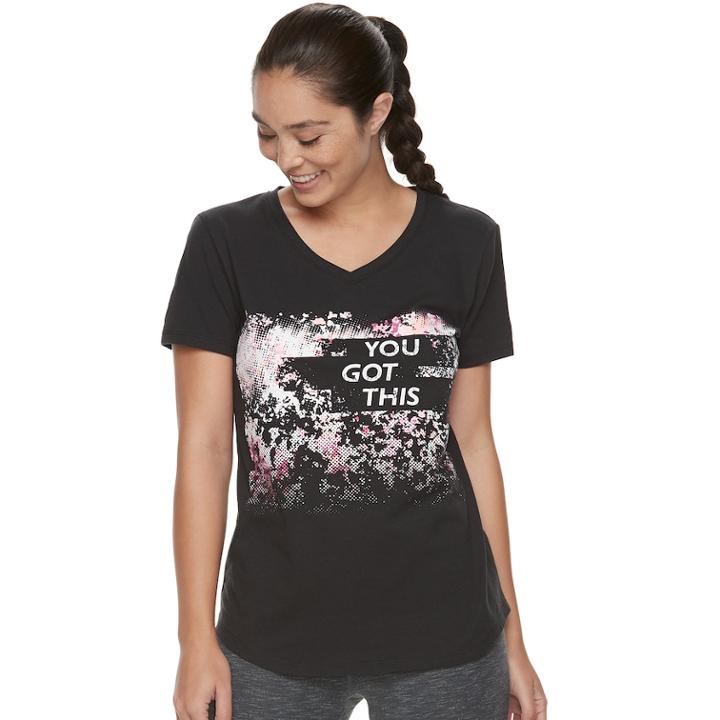 Women's Tek Gear&reg; Dry-tek V-neck Tee, Size: Large, Oxford