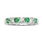 The Regal Collection Emerald And 1/3 Carat T.w. Igl Certified Diamond 14k White Gold Ring, Women's, Size: 7, Green