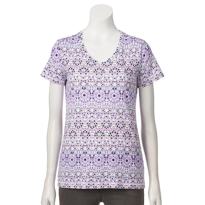 Women's Croft & Barrow&reg; Essential V-neck Tee, Size: Xl, Med Purple