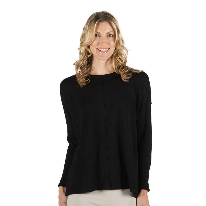 Women's Larry Levine High-low Tunic, Size: Small, Black