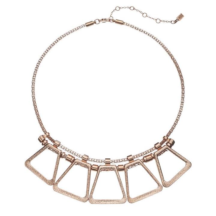 Jennifer Lopez Textured Triangular Statement Necklace, Women's, Dark Pink