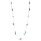 Beaded Long Necklace, Women's, Turq/aqua