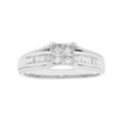 10k Gold 1/3 Carat T.w. Diamond Cluster Engagement Ring, Women's, Size: 7, White
