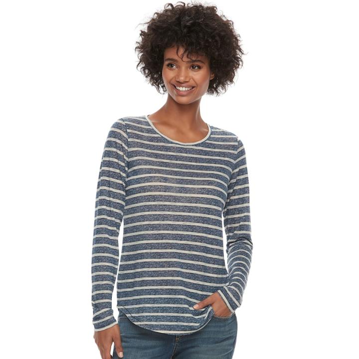 Women's Sonoma Goods For Life&trade; Everyday Crewneck Tee, Size: Medium, Dark Blue