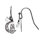 Lc Lauren Conrad Filigree Cat On A Moon Drop Earrings, Women's, Black