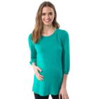Maternity Pip & Vine By Rosie Pope Crewneck Tee, Women's, Size: Xl-mat, Turquoise/blue (turq/aqua)