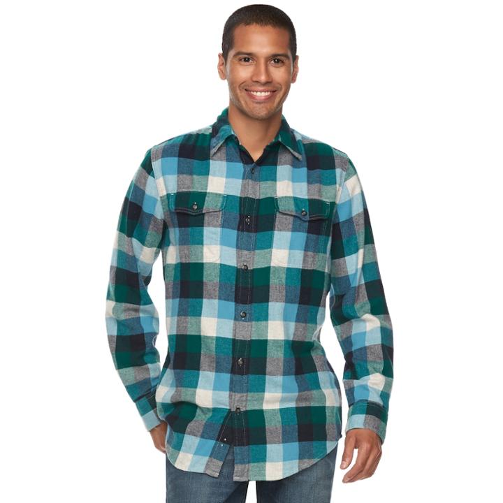 Big & Tall Sonoma Goods For Life&trade; Supersoft Stretch Flannel Shirt, Men's, Size: M Tall, Lt Brown