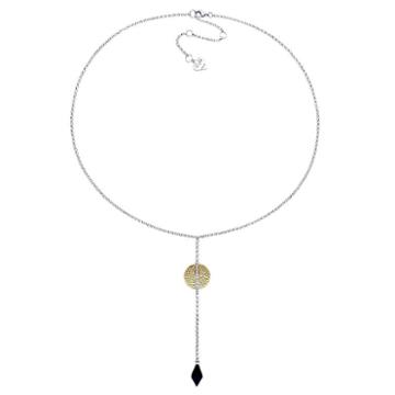 V19.69 Italia Sterling Silver Black Onyx & White Sapphire Moonlight Drop Necklace, Women's, Size: 18
