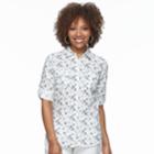 Petite Croft & Barrow&reg; 2-pocket Button Down Shirt, Women's, Size: M Petite, Med Blue