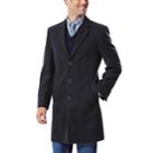 Men's Ike Behar Modern-fit Wool-blend Top Coat, Size: 44 Long, Dark Grey