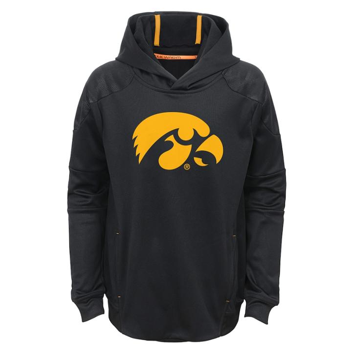 Boys 4-7 Iowa Hawkeyes Mach Pullover Hoodie, Size: L 7, Black