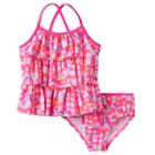 Girls 4-6x Oshkosh B'gosh&reg; Multi-heart Print Tankini Top & Bottoms Swimsuit Set, Girl's, Size: 5-6, Purple