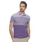 Men's Marc Anthony Slim-fit Gradient Colorblock Stretch Polo, Size: Large, Purple