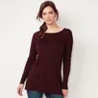 Women's Lc Lauren Conrad Lace-up Sleeve Tunic Sweater, Size: Large, Drk Purple
