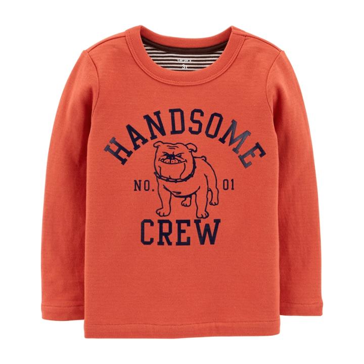 Baby Boy Carter's Handsome Crew Bulldog Graphic Tee, Size: 18 Months, Red