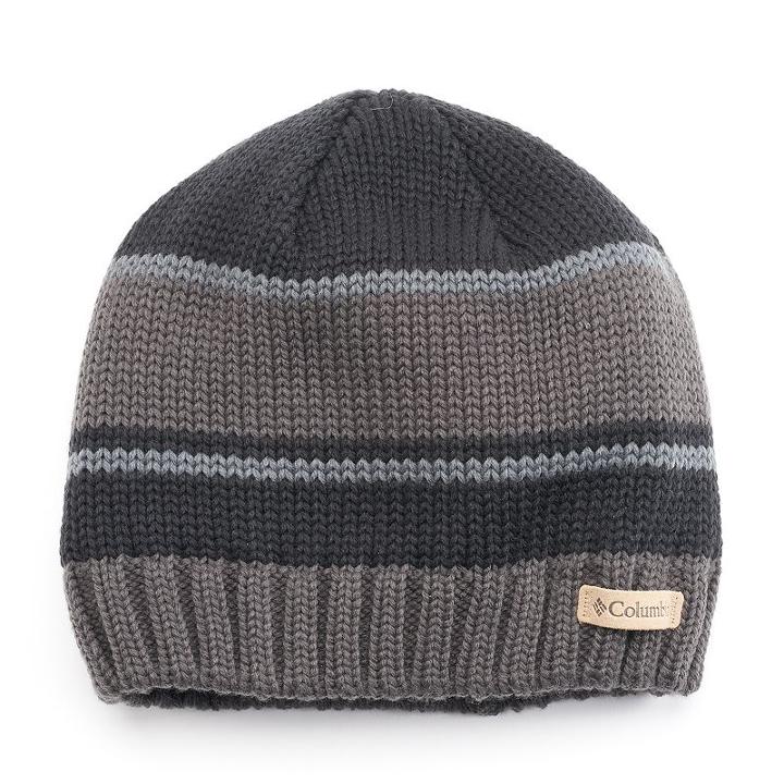 Columbia White Pine Striped Beanie - Men, Grey (charcoal)