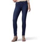Women's Lee Sculpting Pull-on Mid-rise Skinny Jeans, Size: 10 Short, Dark Blue