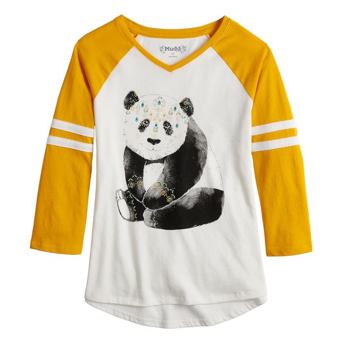 Girls 7-16 & Plus Size Mudd&reg; 3/4-sleeve Raglan Graphic Tee, Size: 20 1/2, White