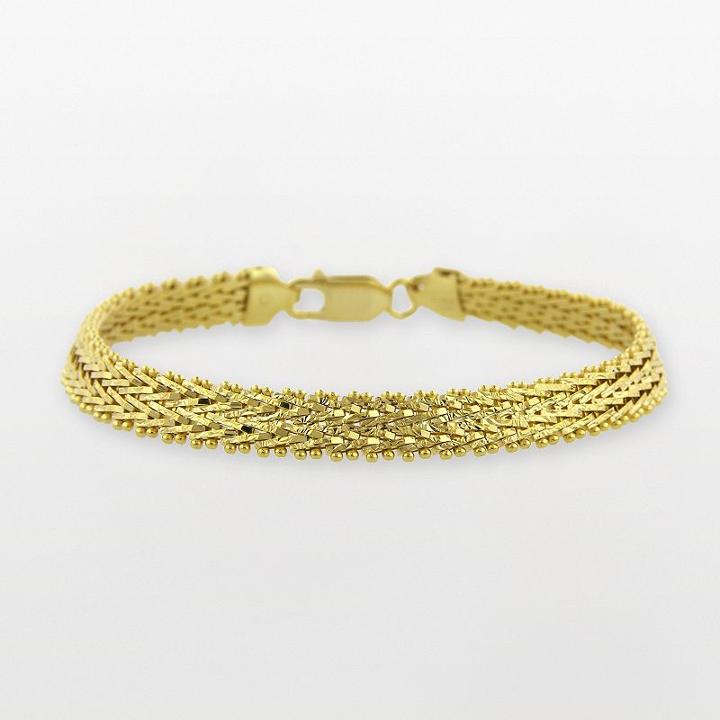 18k Gold Over Silver Riccio Bracelet, Women's, Size: 7.50, Grey