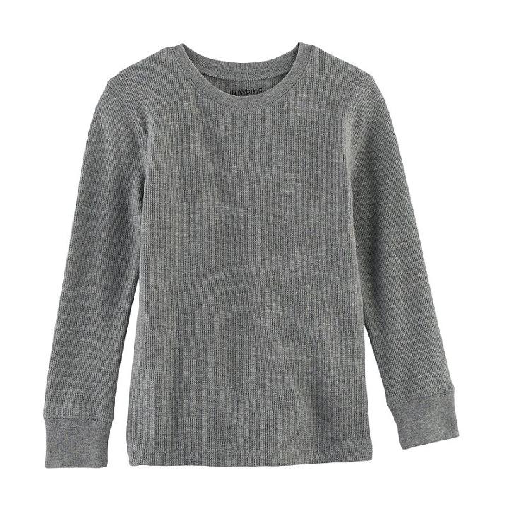 Boys 4-10 Jumping Beans&reg; Solid Thermal Tee, Size: 10, Med Grey