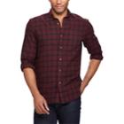 Men's Chaps Regular-fit Plaid Flannel Performance Button-down Shirt, Size: Xxl, Red