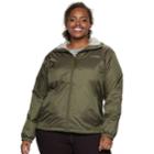 Plus Size Columbia Rain To Fame Hooded Sherpa-lined Jacket, Women's, Size: 3xl, Green