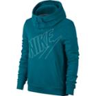 Women's Nike Funnel Neck Running Hoodie, Size: Medium, Blue Other