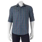 Men's Apt. 9&reg; Modern-fit Plaid Roll-tab Button-down Shirt, Size: Xl, Turquoise/blue (turq/aqua)