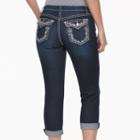 Women's Apt. 9&reg; Embellished Capri Jeans, Size: 0, Blue