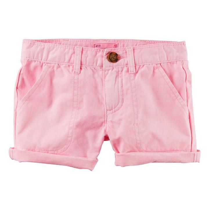 Toddler Girl Carter's Light Pink Twill Shorts, Size: 2t
