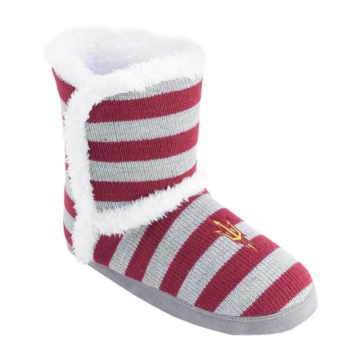 Women's Arizona State Sun Devils Striped Boot Slippers, Size: Small, Team