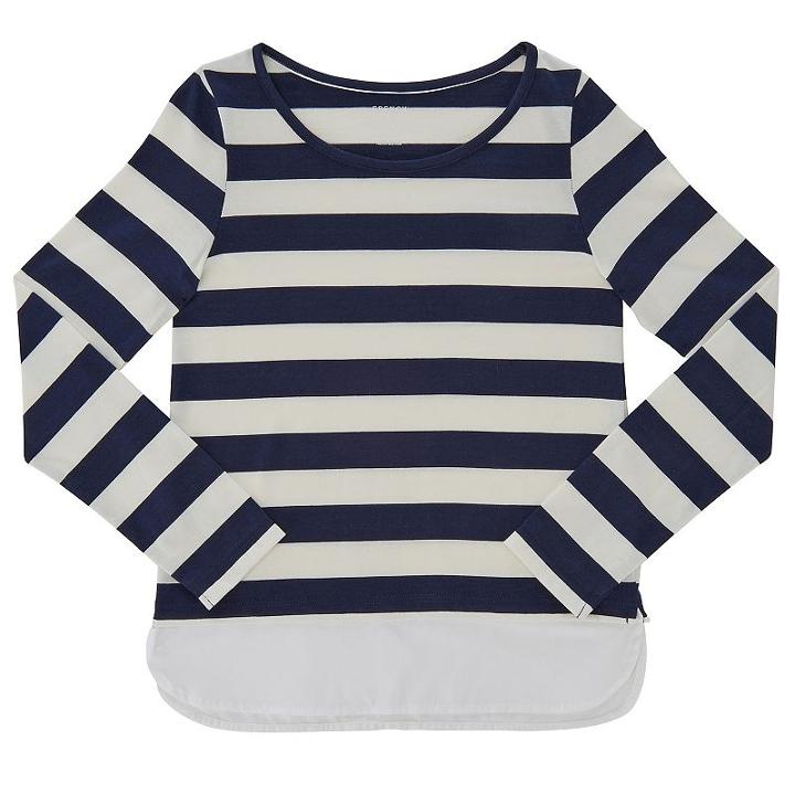 Girls 7-16 French Toast Striped Long-sleeve Top, Girl's, Size: 10-12, Blue (navy)