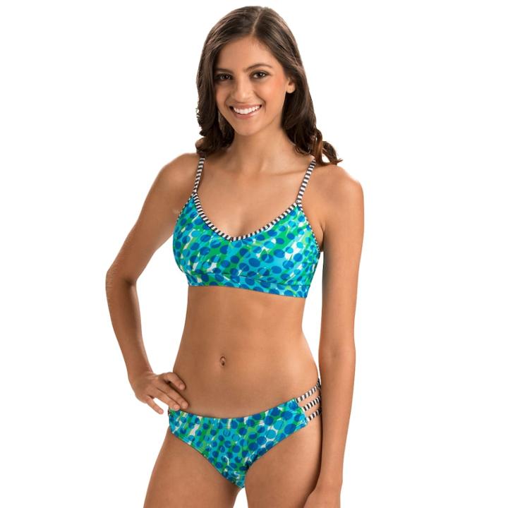 Women's Dolfin Strappy 2-piece Bikini Set, Size: Xs, Turquoise/blue (turq/aqua)