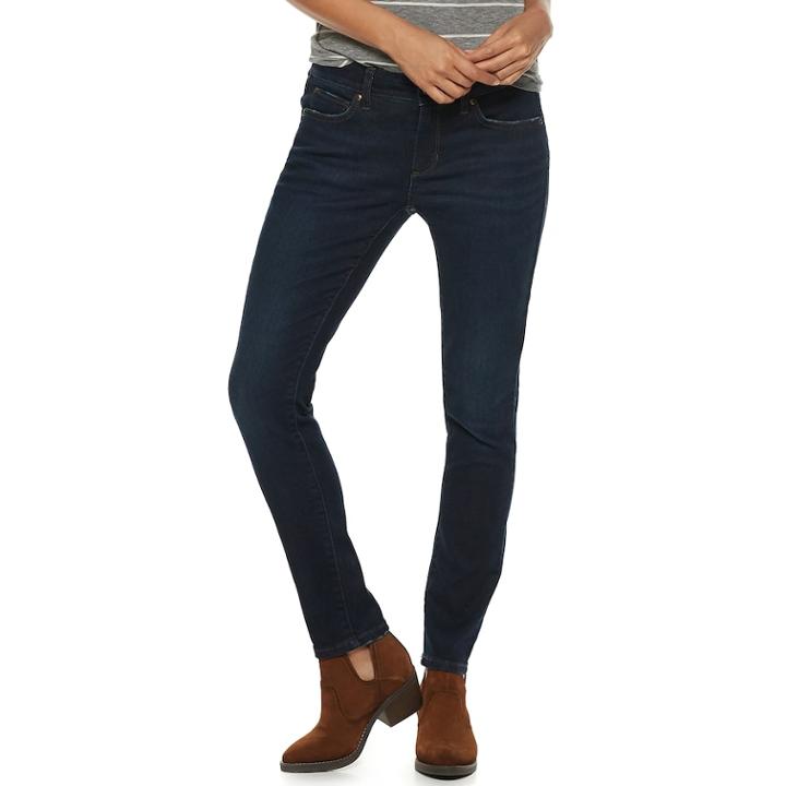 Petite Sonoma Goods For Life&trade; Curvy Mid-rise Skinny Jeans, Women's, Size: 12p-short, Dark Blue