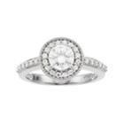 Forever Classic Sterling Silver 1 Carat T.w. Lab-created Moissanite Halo Engagement Ring, Women's, Size: 8, White