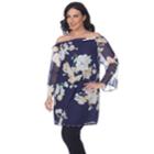 Plus Size White Mark Floral Off-the-shoulder Tunic, Women's, Size: 1xl, Blue (navy)