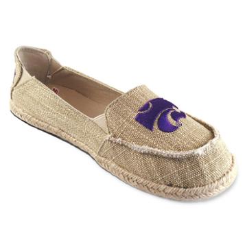Women's Campus Cruzerz Kansas State Wildcats Sparkle Cabo Slip-on Shoes, Size: 6, Beig/green (beig/khaki)