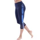 Women's Balance Collection Vicki Tie Dye Capris, Size: Medium, Med Blue