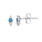 Lc Lauren Conrad 10k White Gold London Blue Topaz & Diamond Accent 3-stone Stud Earrings, Women's