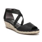 Lifestride Liason Women's Espadrille Wedge Sandals, Size: 6 Wide, Black