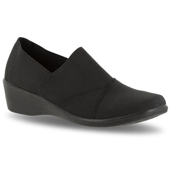 Easy Street Trance Women's Slip-on Wedges, Size: 6 N, Black