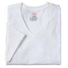 Men's Hanes 4-pack Ultimate Stretch V-neck Tees, Size: Small, White